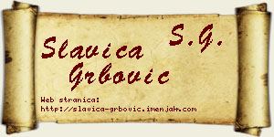 Slavica Grbović vizit kartica